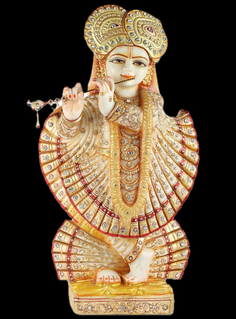 white marble krishna idol thumbnail 2