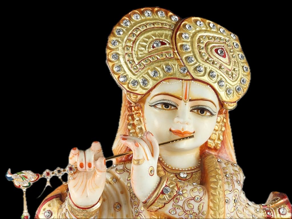 white marble krishna idol thumbnail 3