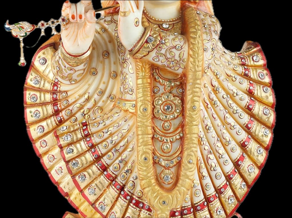 white marble krishna idol thumbnail 4