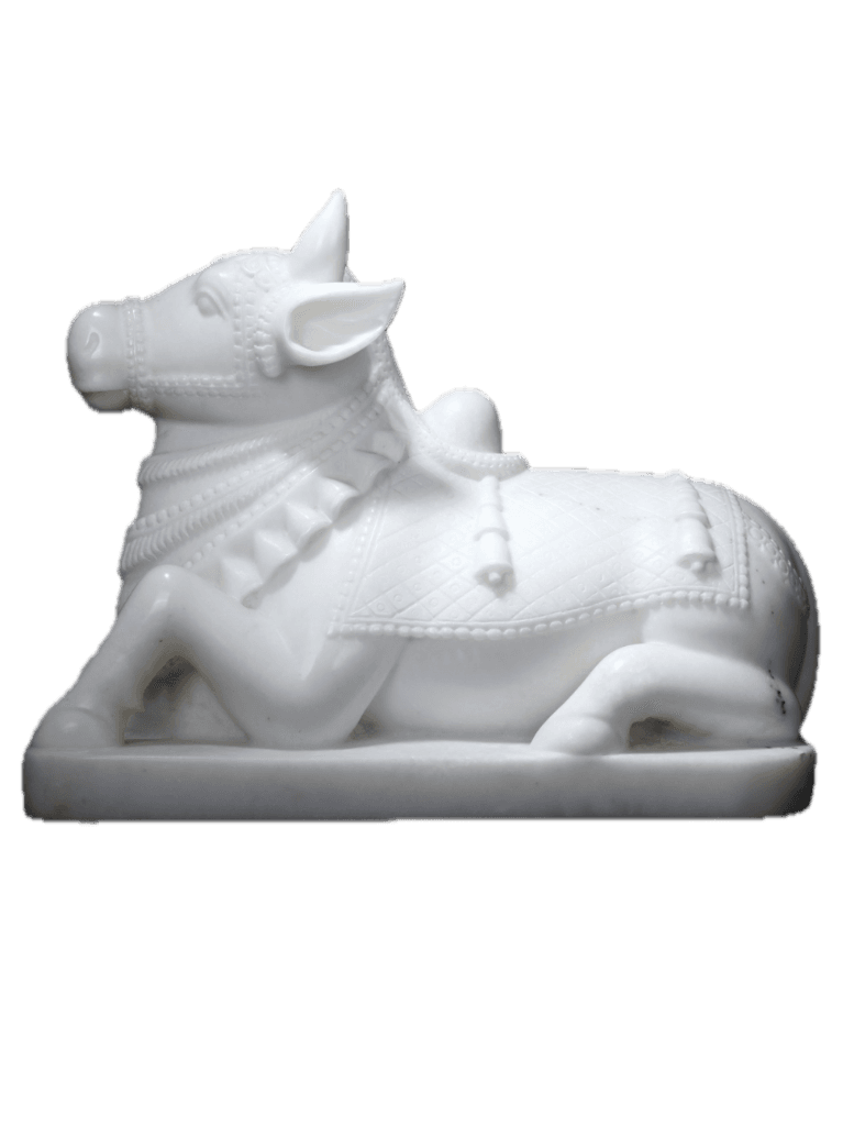 white marble statue nandi idol thumbnail 3