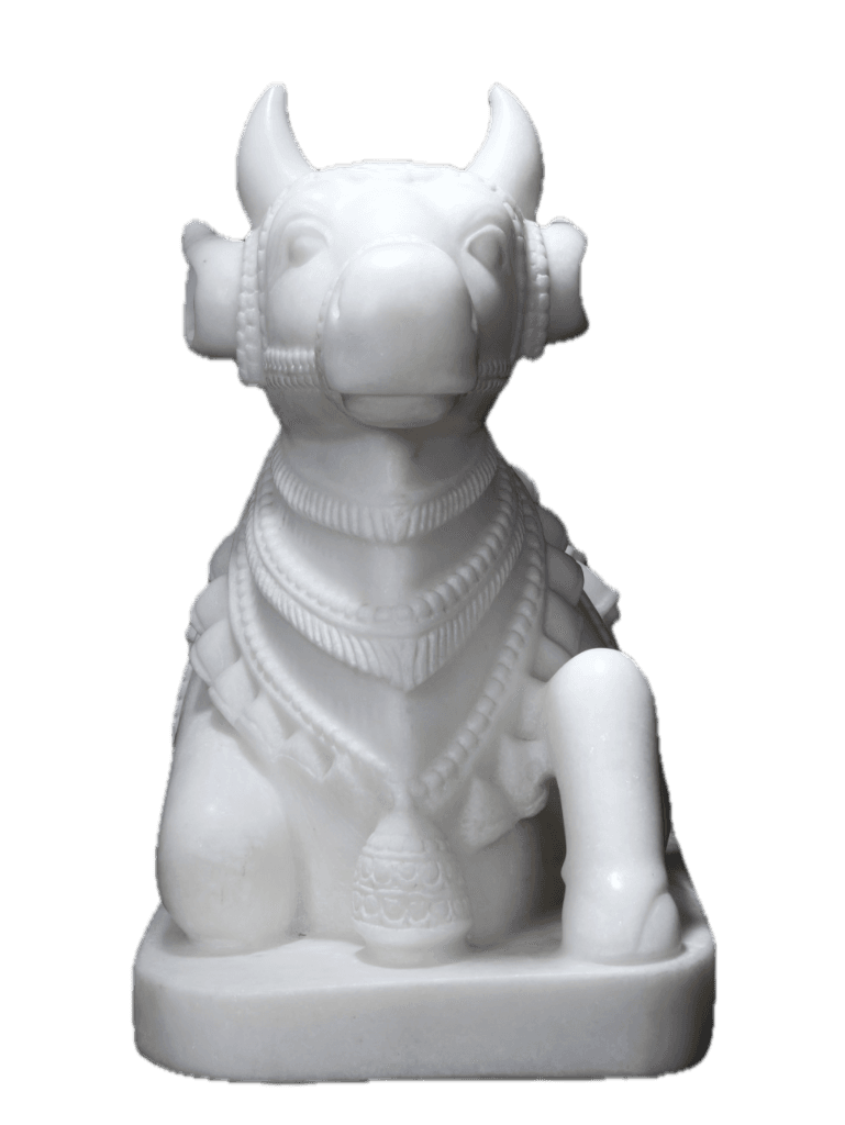white marble statue nandi idol thumbnail 4