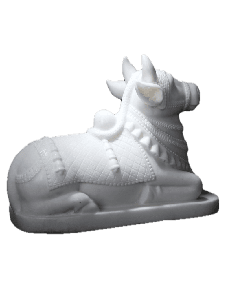 white marble statue nandi idol thumbnail 5
