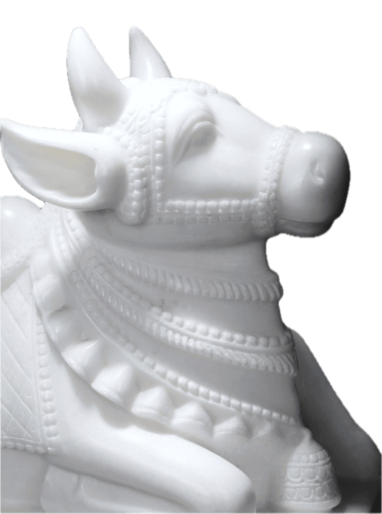 white marble statue nandi idol thumbnail 6